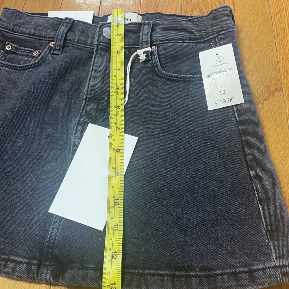 DL1961 black Denim Mini Skirt girls size 12 NWT - Picture 9 of 9